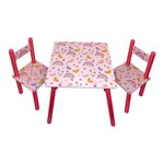 Children Kids Table and 2 Chairs Set Activity Furniture Playroom Table -Rainbow