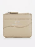 Armani Exchange Zip Top Card Holder - Beige, Beige, Women