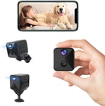 Caméra espion cachée, mini caméra sans fil WiFi de haute qualité, caméra intérieure pour la sécurité de la maison, petite caméra de nounou, vision nocturne, alertes activées par le mouvement,