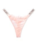 Victoria's Secret Shine Strap Thong Underwear for Women, Very Sexy Collection (XS-XL), Purest Pink Lace, M