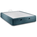 Sommier Coffre Bouclette Bleu 200x200 H39cm