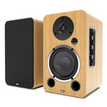 Bookshelf Speaker with Bluetooth, HDMI, Optical, RCA - AZATOM Equinox 2 M4 Oak