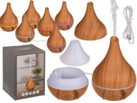 Wooden Optic II Humidificateur d'air/diffuseur d'huile avec LED et câble USB pour env. 120 ML, env. 16 cm, en Plastique, dans Un Coffret Cadeau