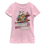 Fifth Sun Star Wars Forces of Destiny Ahsoka Poise Girls Short Sleeve Tee Shirt, Light Pink, XS