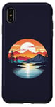 Coque pour iPhone XS Max Rouge Orange Coucher De Soleil Montagne Forêt Lac Réflexion Silhouette