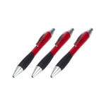 AC Milan Trade Con gmbh Lot de 3 stylos pour l'école, Produit Officiel, Rouge/Noir, Classique