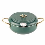 Deep Frying Pan Convenient Deep Green Detachable Metal Wire Rack Cooking