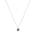 La La Love Necklace Silver - Green Jade