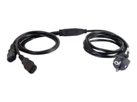 C2g Power Cord Splitter - Strömdelare - Power Cee 7/7 (Hane) Till Power Iec 60320 C13 - Ac 250 V - 3 M - Formpressad - Svart - Europa