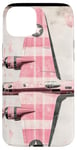 Coque pour iPhone 15 Plus Rose B-17 Flying Fortress Design rayé moderne