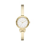 DkNY Montre pour Femme Uptown D, Mouvement à Trois Aiguilles, Boîtier en Aluminium Doré de 28 mm avec Bracelet en Acier Inoxydable, NY2993