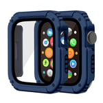 Apple Watch Series 6 44mm etc. skal med ett skärmskydd - Mellanblått