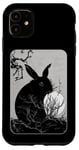 Coque pour iPhone 11 Amoureux des lapins, lapin et lune