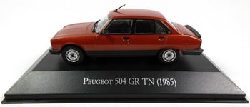 IXO, PEUGEOT 504 GR TN berline 4 portes 1985 orange métallisée vendue sous bl...