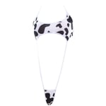 Kvinnor Anime Söt Milk Cow Print Bikini Body Sexig Grimma Rygglös Micro Jumpsuit Strappy Erotisk Cosplay Underkläder Cow pattern