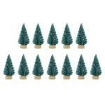 12 kpl Mini joulukuusi 3,5/4,5/6,5 cm Sisal Silkki Cedar Keinotekoinen Xmas Tree Festival Party Miniatyyri kohtauskoristelumalli(4,5 cm vihreä)