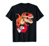 Valentine’s Day Gamers Kids Boys T-Rex Gaming Valentines Day T-Shirt