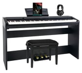 Clavier Piano Numérique Synthétiseur USB MIDI Stagepiano Maison Set Casque Noir