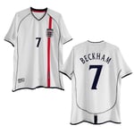 2002 England Home Retro Shirt No.4 Gerrard No.7 Beckham Fotbollströja XL