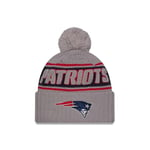 New Era New England Patriots NFL 2024 Sideline Sport Knit Grey Bobble Hat