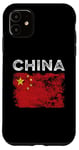 Coque pour iPhone 11 Drapeau chinois vieilli pour hommes, femmes, enfants