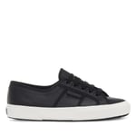 Superga Unisex Adult 2750 Efglu Leather Trainers (Black/Avorio) - Black/White material_Synthetic - Size UK 4.5