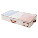 AiQInu Boîte de Rangement Sous Lit, 75x42x16cm Sacs de Rangement de Grande Capacité avec Fenêtre Transparente Poignées Renforcées, Pliable, pour Couettes, Draps, Vêtements, Chambre à coucher, Placard