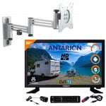 Pack ANTARION TV LED 22" 55cm Téléviseur Full HD Smart TV + Support TV Double Br