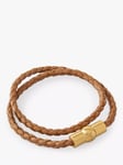 Mulberry Iris Heavy Grain Leather Double Braided Bracelet