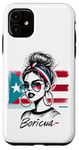 Coque pour iPhone 11 Boricua Girl Hair Bun Bandana Porto Rico Flag Cool Fun