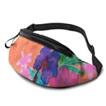 XCNGG Sac de taille en cours d'exécution Sac de taille de loisirs Sac de taille Sac de taille de mode Watercolor Flowers Fanny Packs for Women and Men Waist Bag Adjustable Belt for Outdoors Workout, T