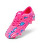 DREAM PAIRS Kids Chaussures de Football pour Enfants Durable Chaussures à Crampons avec Laçage latéral pour Garçons Confortable Rose/Bleu SDSO2301K Taille 28.5