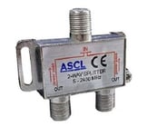 ASCL 1 in 2 Out Aerial TV Splitter suitable for Freeview Virgin Media Coax Cable