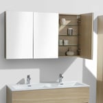 Stano. - Armoire de toilette bloc-miroir siena largeur 120 cm chêne clair texturé