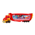 Hot Wheels RacerVerse Hulkbuster Marvel Camion pour Transporter et Ranger Jusqu’à 10 véhicules, Cabine détachable avec Casque Rabattable et Figurine Non Amovible, HRY02