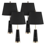 SOGA 4X 68cm Black Marble Bedside Desk Table Lamp Living Room Shade with Cone Shape Base - Lamps - TableLampG68X4