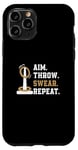 Coque pour iPhone 11 Pro Aim Throw Swear Repeat Quoit Jeux pour les amateurs de lancer d'anneaux