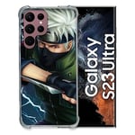 Cokitec Coque Renfocée en Verre Trempé pour Samsung Galaxy S23 Ultra Manga Naruto Kakashi