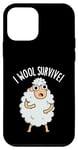 Coque pour iPhone 12 mini I Wool Survive est un jeu de mots amusant en forme de mouton