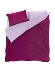 Italian Bed Linen CP-NC-lilla/prugna-1P Natural Color housse de couette double-face couleur unie avec taies d'oreiller, 100 % Coton, Lilas/Prune, single