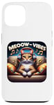 Coque pour iPhone 13 Meeow-Vibes Casque pour chat