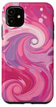 iPhone 11 Swirl Pink Color Illustration Pattern Abstract Art Case