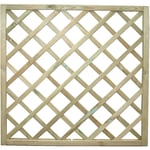 Panneau quadrille' carre' en bois de pin impre'gne' 90x90 cm pour terrasse de jardin