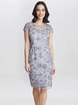 Gina Bacconi Petite Raquelle Embroidered Cap Sleeve Dress, Dove