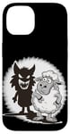 iPhone 14 Unique Comic Sheep and Wolf Shadow for a Sheep Lover Case