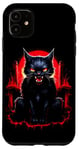 Coque pour iPhone 11 Chat noir diable démon