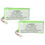 vhbw 2x Batteries remplacement pour Husqvarna 580 68 33-01, 580 68 33-02, 5806833-01, 5806833-02, 580683301, 580683302 pour 4000mAh, 18V, Li-ion