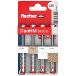 fischer 572916 DuoHM Cavity Dowels, 6 x 55 S TX with Metric Panhead Screw and TX Drive for Attaching TV Brackets, Lights, Wall Shelves, etc. in Panel Building Materials (Pack of 4)