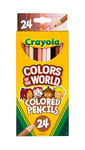 CRAYOLA Colours of The World - Kit de 24 Crayons de Couleurs en Bois, Assortiment Couleurs de Peaux à Travers le Monde - Âge Conseillé: à Partir de 3 Ans