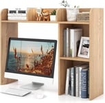 Bibliothèque de Bureau en Bois avec Plusieurs Tablettes Organiseur de Bureau avec Dispositif Anti Basculement Naturel